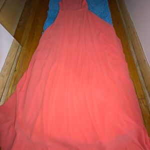 Elegant Coral Evening Gown